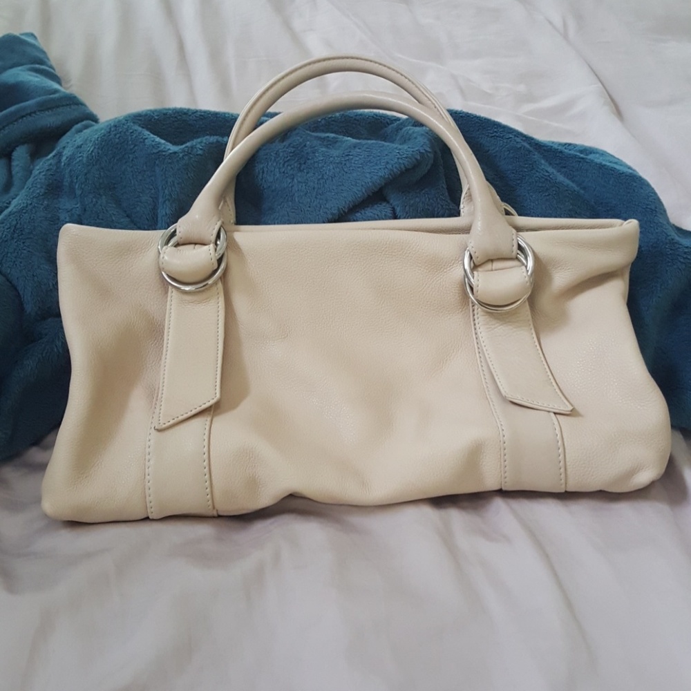 Cream clutch purse